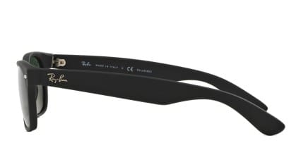 Ray-Ban RB2132 New Wayfarer Matte Black, Black, Green glasses - Matte Black / Black / Green - Side View