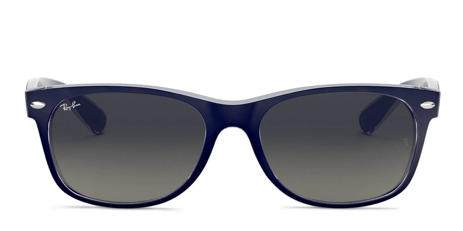 Ray-Ban RB2132 New Wayfarer Blue, Clear glasses - Blue / Clear - Frontal View