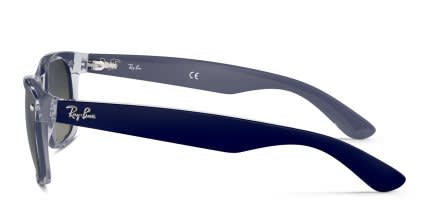 Ray-Ban RB2132 New Wayfarer Blue, Clear glasses - Blue / Clear - Side View