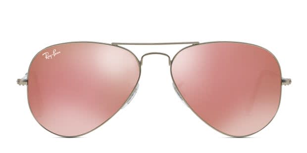Ray-Ban RB3025 Aviator Large Metal Silver, Pink Sunglasses display picture 3