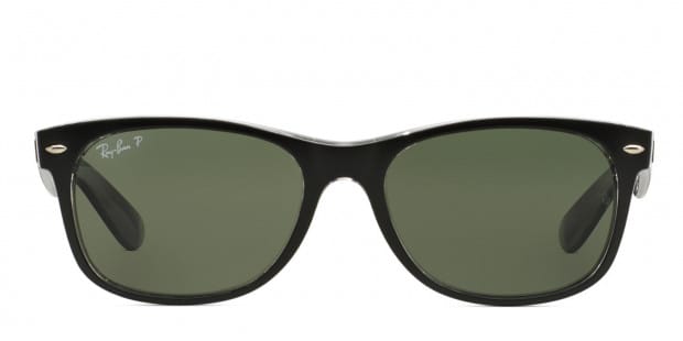 Ray Ban RB2132 New Wayfarer Black Clear Green Sunglasses