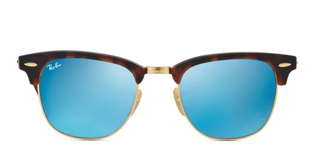 Ray-Ban RB3016 Clubmaster Tortoise/Gold/Blue Sunglasses