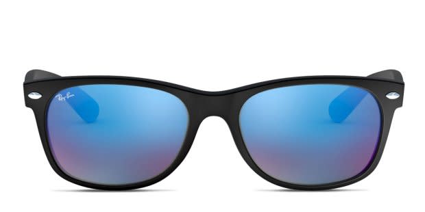Ray-Ban RB2132 New Wayfarer Matte Black, Blue Sunglasses