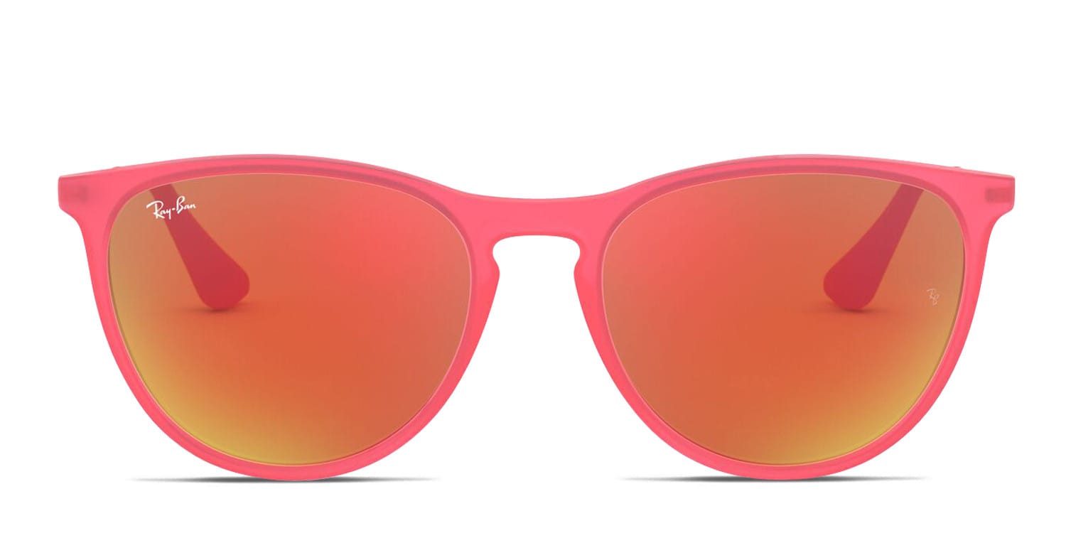 Ray-Ban RJ9060S Junior Erika Brown , Clear , Gray , Orange , Red glasses - Pink - Frontal View