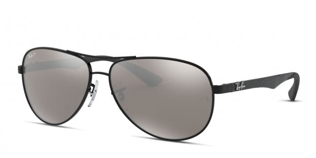 The Ray Ban 8313 is a modern take on the iconic aviator frame. Crafted from lightweight carbon fiber its silicone nose pads and rubber earsocks provide a no slip grip while its double bridge and