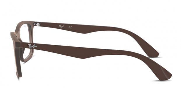 Ray-Ban RX7047 Brown , Clear - side profile view