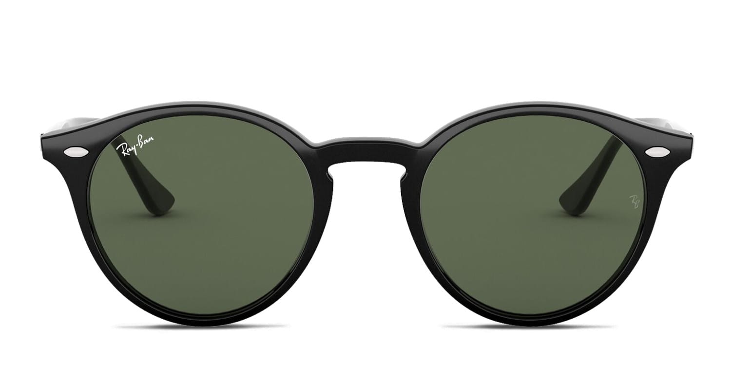 Ray-Ban RB2180F (A) Black , Green glasses - Black / Green - Frontal View
