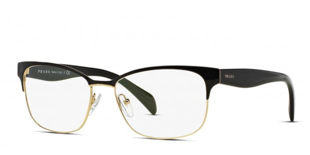 Prada PR 65RV Black/Gold Prescription Eyeglasses