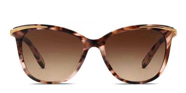 Ralph Lauren RA5203 pink tortoise frame with gradient brown lenses. Lenses provide 100 UV protection