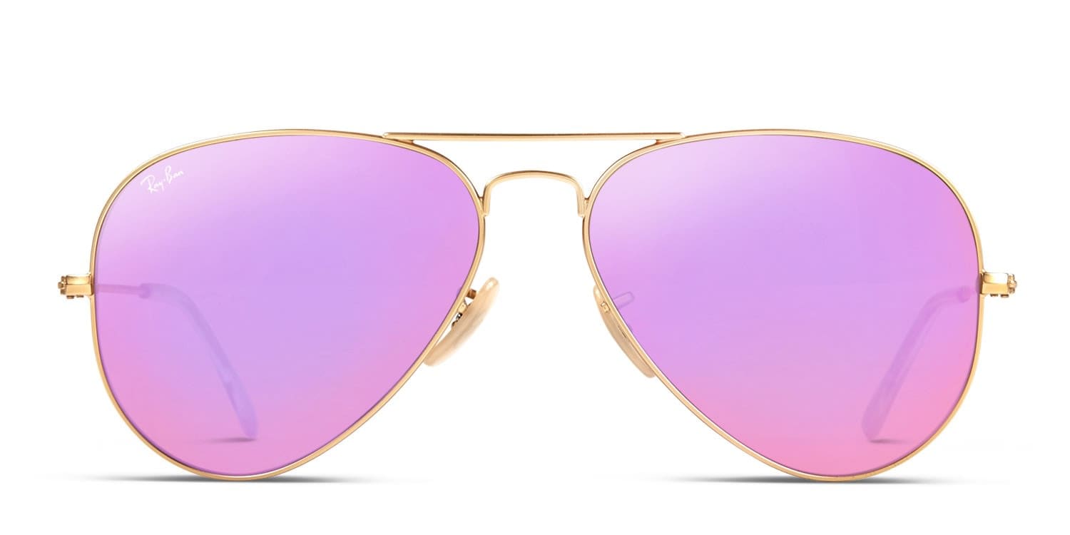 Ray-Ban RB3025 Gold, Purple glasses - Purple / Gold - Frontal View