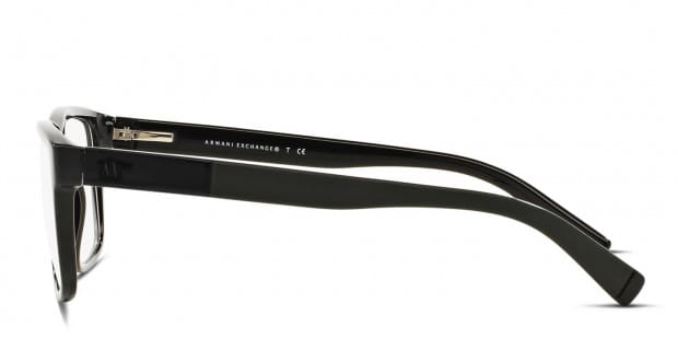 Armani Exchange AX3025 Shiny Black Eyeglasses | Includes FREE Rx Lenses