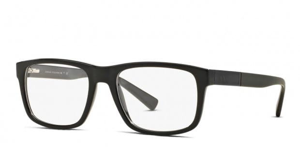 Includes | Lenses Rx Black Armani FREE Exchange AX3025 Shiny Eyeglasses