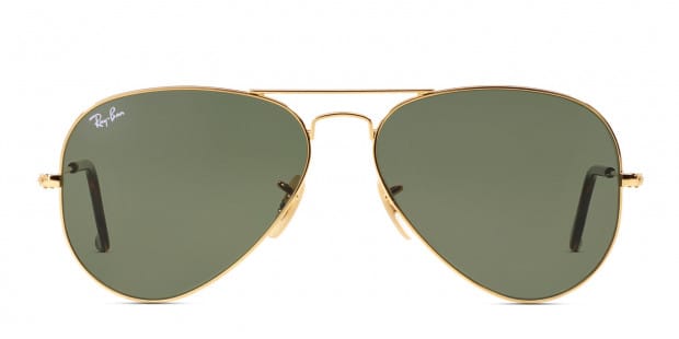 Ray Ban RB3025 Aviator Large Metal Gold Green Tortoise Sunglasses