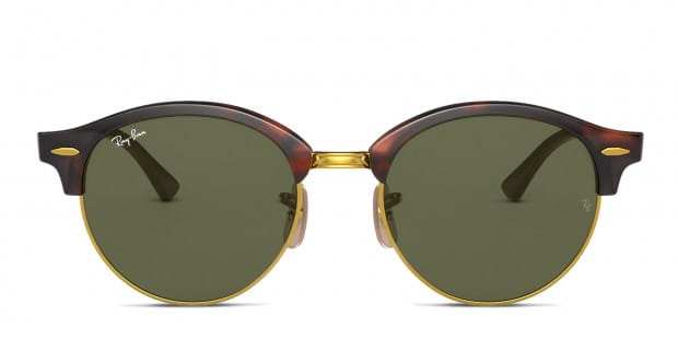 Ray-Ban RB4246 Clubround Tortoise/Gold/Green Sunglasses