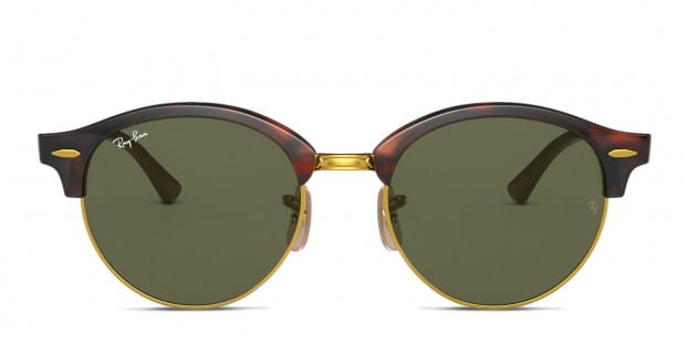 Ray Ban RB4246 Clubround Tortoise Gold Green Sunglasses
