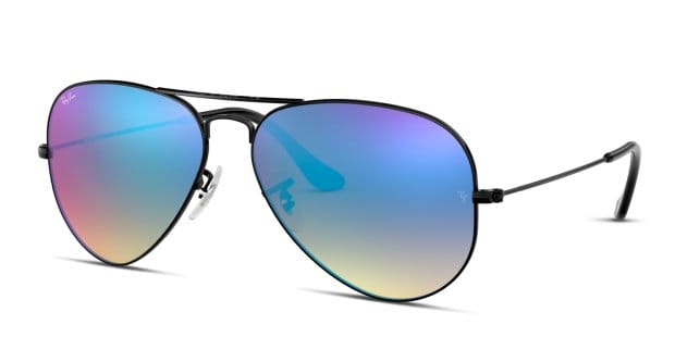 Ray-Ban RB3025 Aviator Large Metal black frame with brown gradient