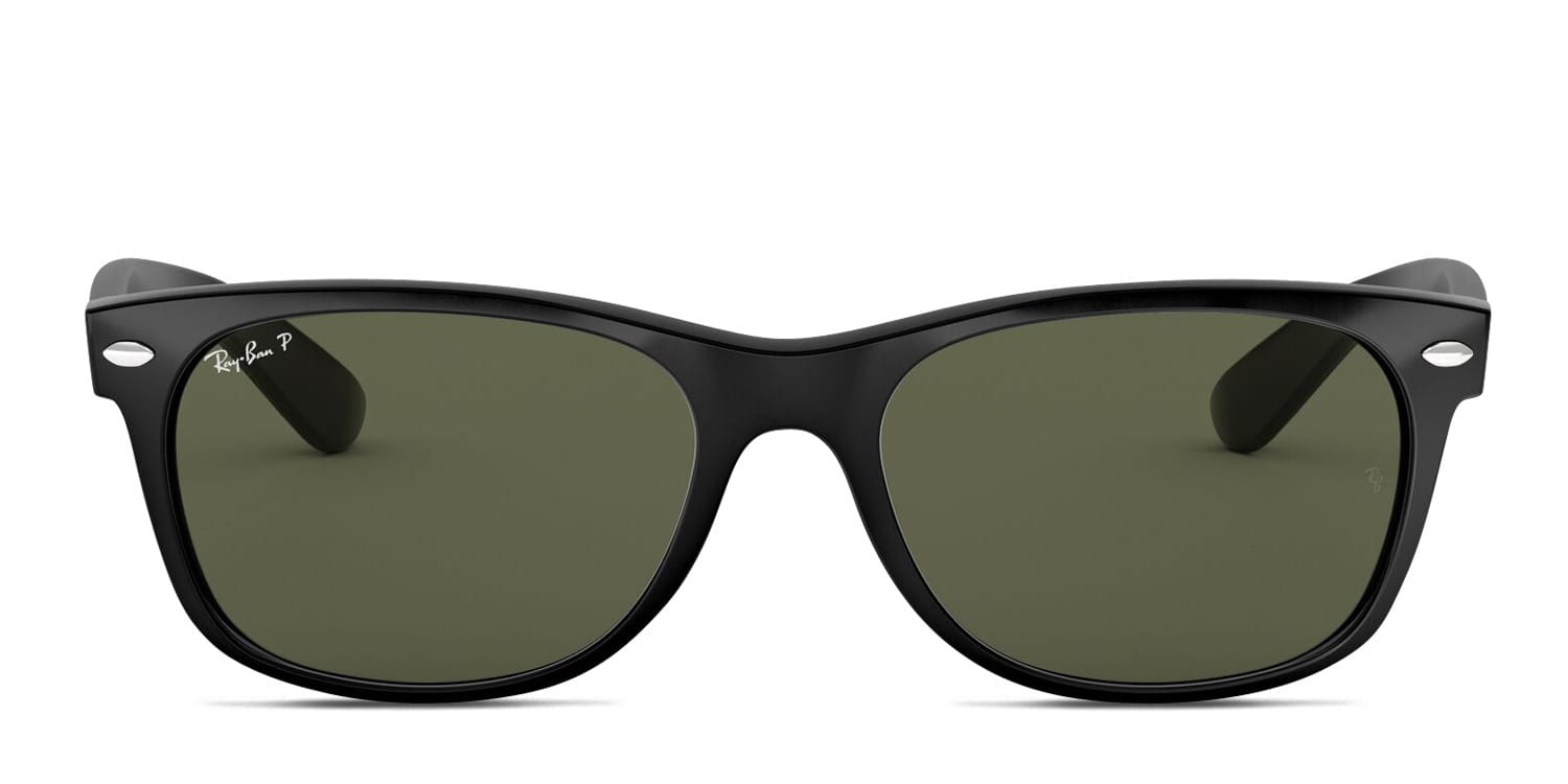 Ray-Ban RB2132 New Wayfarer Shiny Black, Black glasses - Shiny Black / Black - Frontal View
