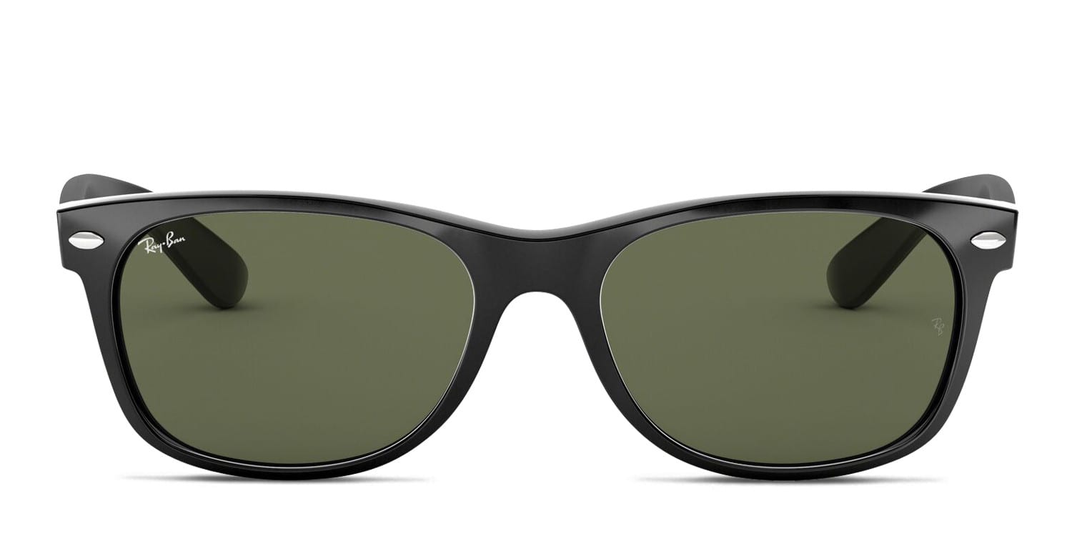 Ray-Ban RB2132 New Wayfarer Shiny Black, Black Sunglasses