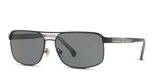 Brooks Brothers BB4040S black frame with solid grey lenses. Lenses