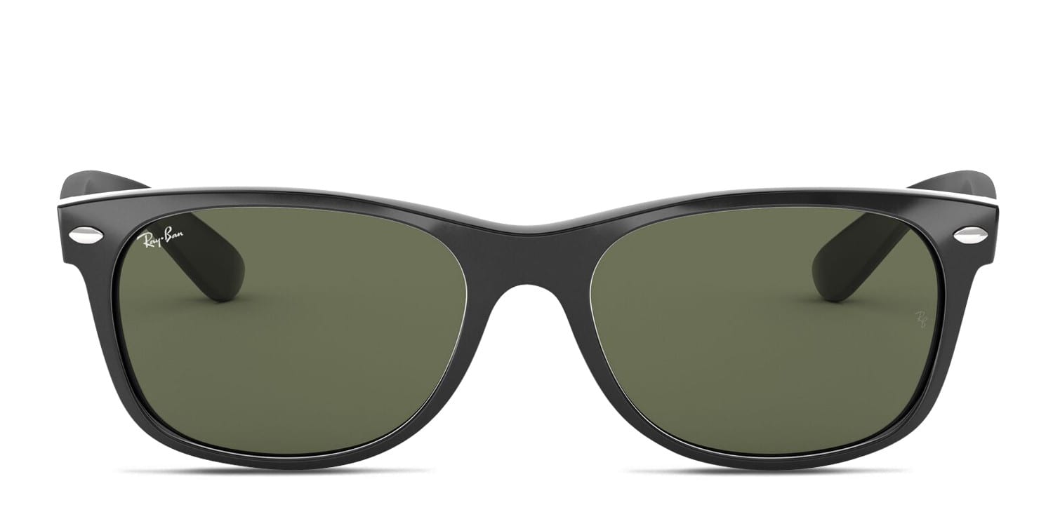 Ray-Ban RB2132F New Wayfarer (A) Black/Green Sunglasses