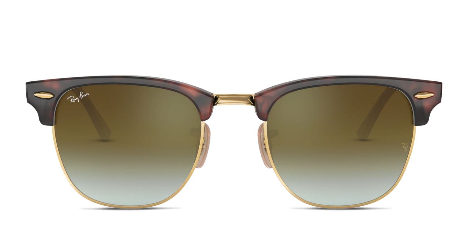 Ray-Ban RB3016 Clubmaster Tortoise, Red, Gold, Green glasses - Tortoise / Gold - Frontal View