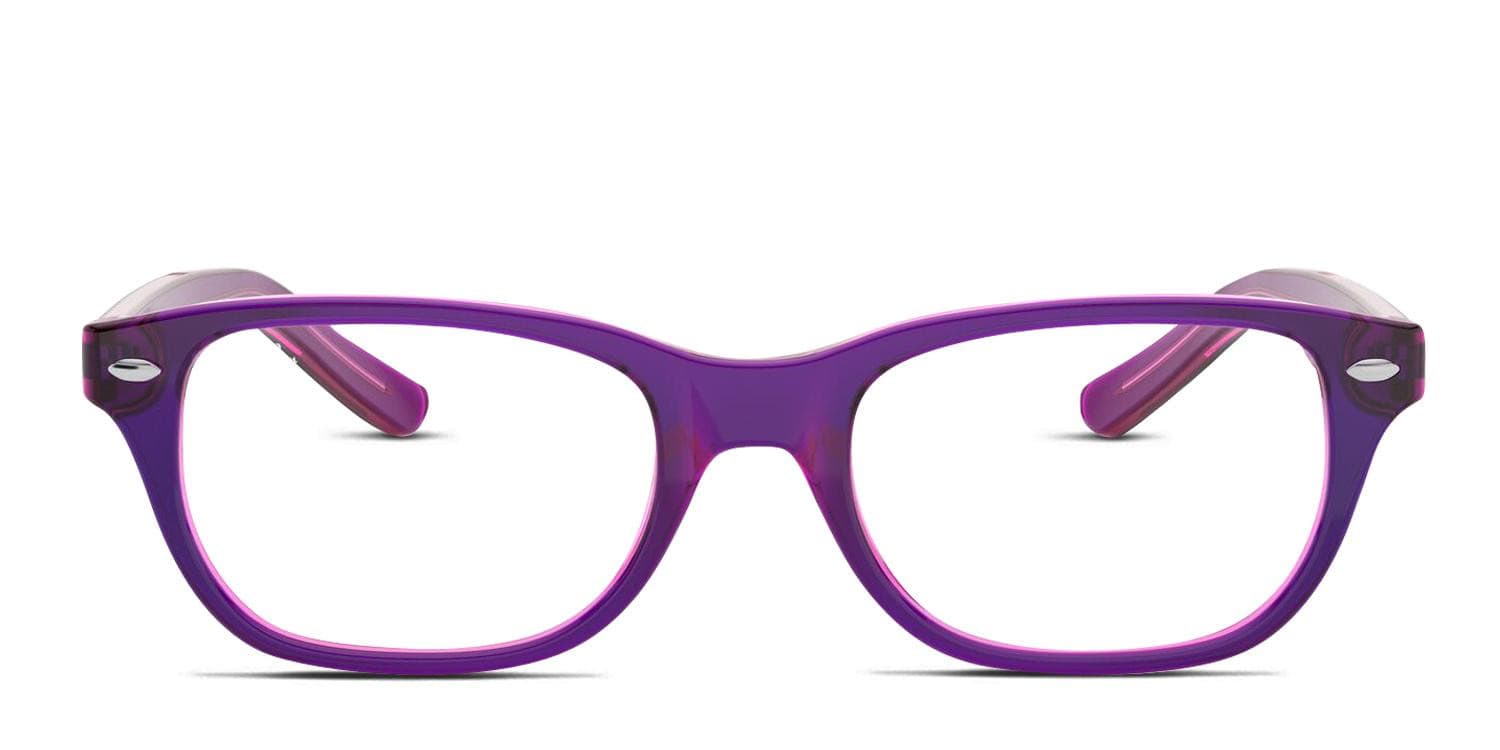 Ray-Ban RY1555 Kids Purple, Pink, Clear glasses - Purple / Pink / Clear - Frontal View
