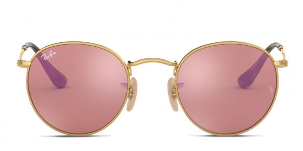 Ray Ban RB3447N Round Metal Gold Pink Sunglasses