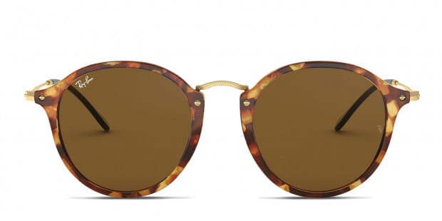 Ray Ban RB2447 Round brown tortoise frame with brown lenses. Lenses provide 100 UV protection