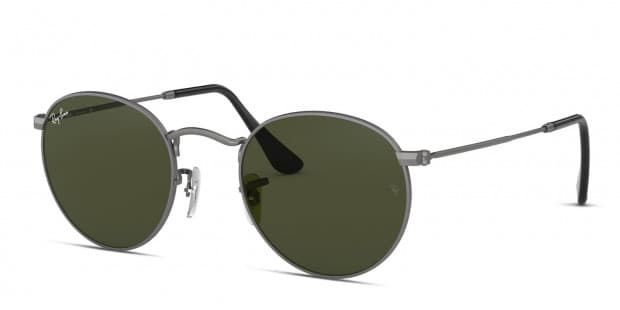 Ray Ban RB3447 Round Metal Green Gunmetal