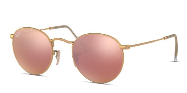 Ray-Ban RB3447 Round Metal Gold/Pink Sunglasses