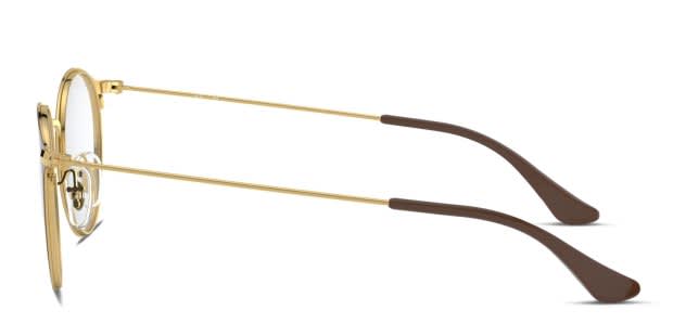 Ray-Ban RX6378F Brown , Gold Eyeglasses | Includes FREE Rx Lenses