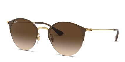 Ray-Ban RB3578 Brown, Gold glasses - Brown - Angle View