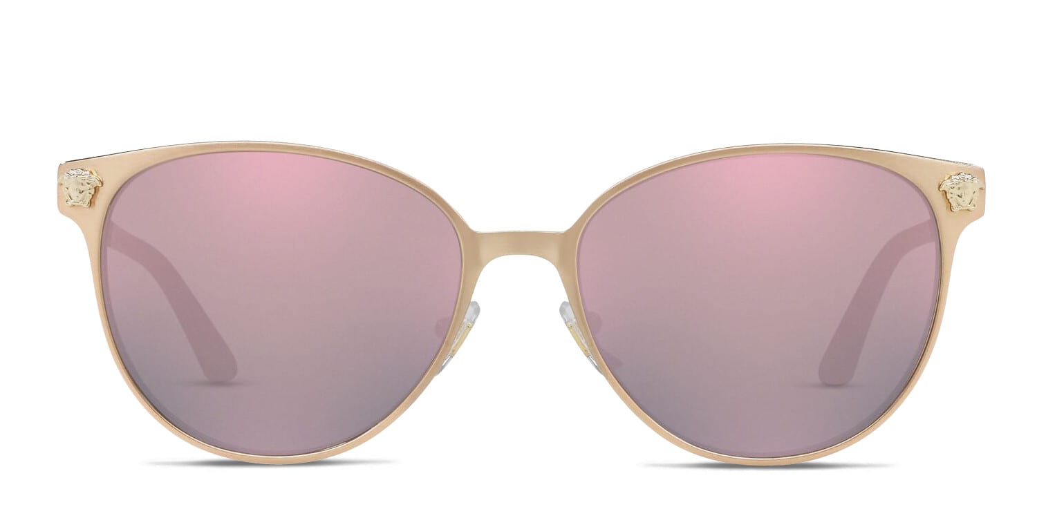 Versace VE2168 gold , pink frame with dark grey/pink mirrored