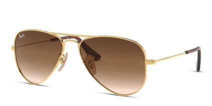 Ray-Ban RJ9506S Aviator Kids Brown , Gold glasses - Brown / Gold - Angle View