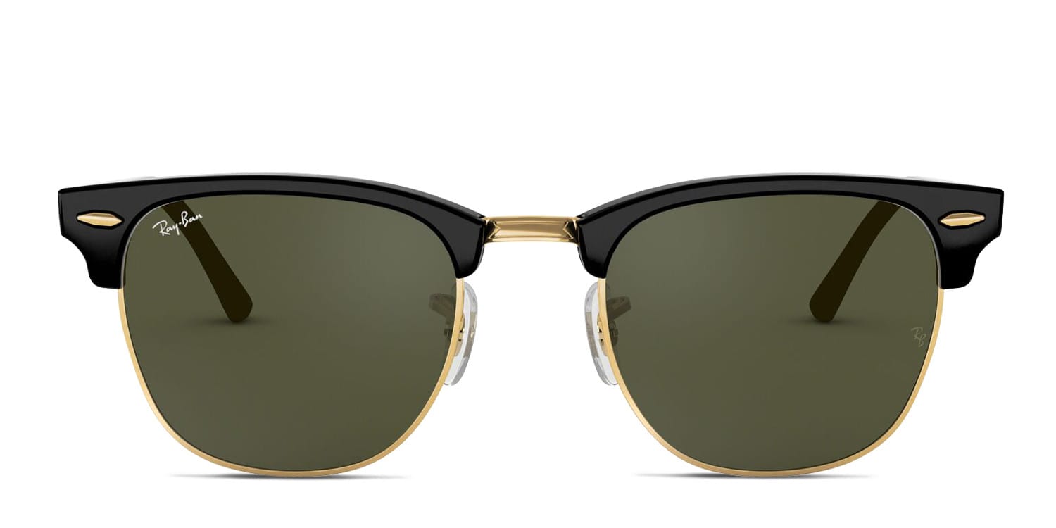 Ray-Ban RB 3016F CLUBMASTER サングラス Ray-Ban RB3016F Clubmaster Black, Green Sunglasses