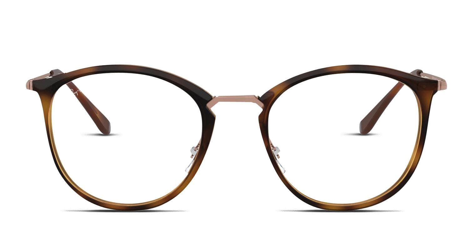 れいこ Ray-Ban RX7140 Tortoise/Rose Gold Eyeglasses | Includes FREE Rx Lenses