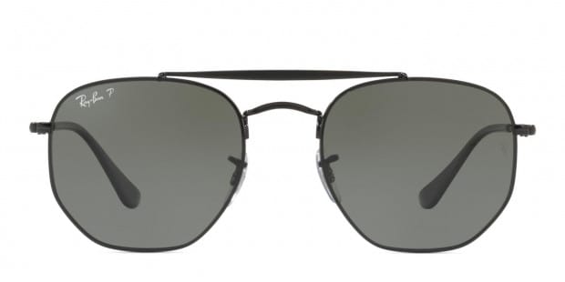 Ray-Ban 3648 The Marshal Shiny Black/Green Sunglasses