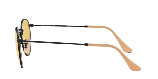 Ray-Ban RB3447 Round Metal Black/Beige/Yellow Sunglasses