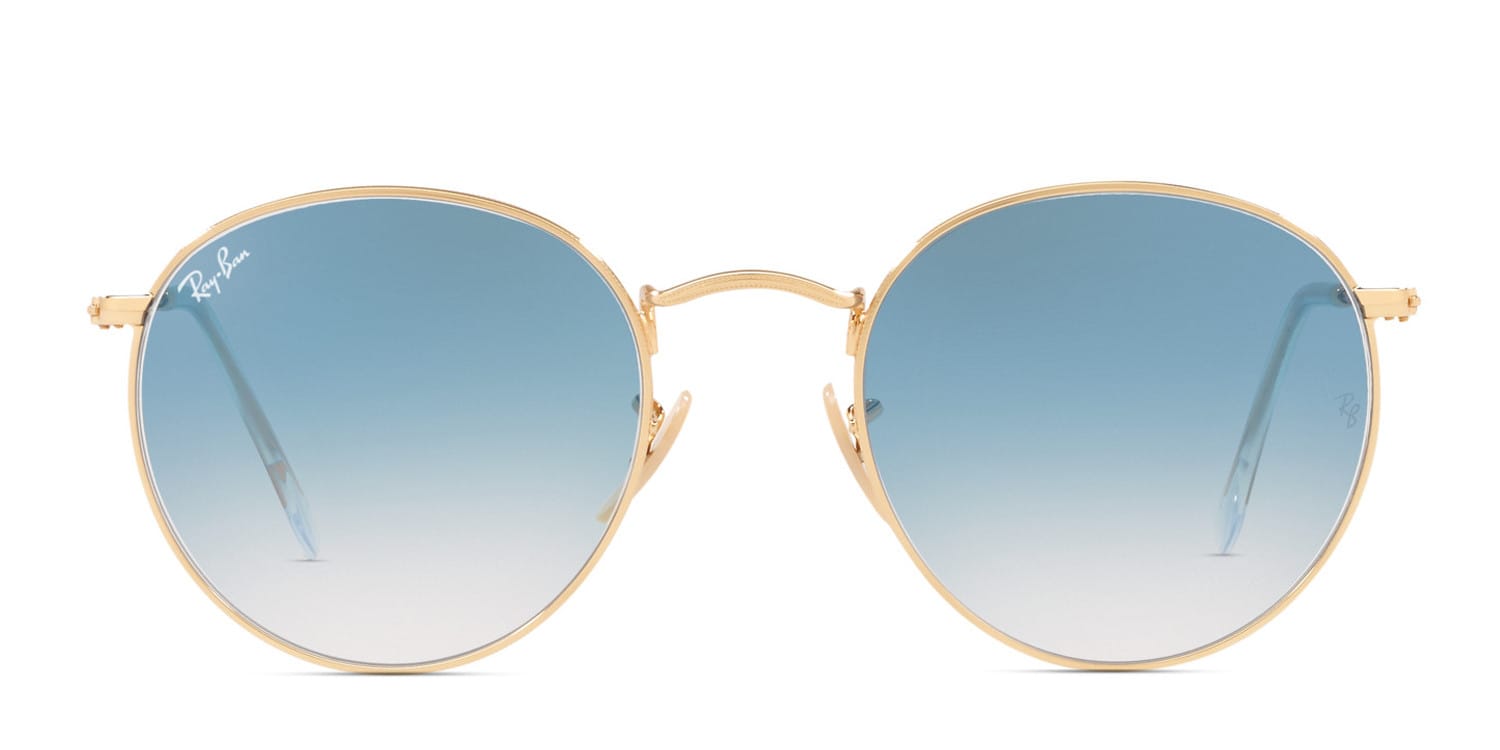 Ray-Ban RB3447N Gold glasses - Blue / Gold - Frontal View