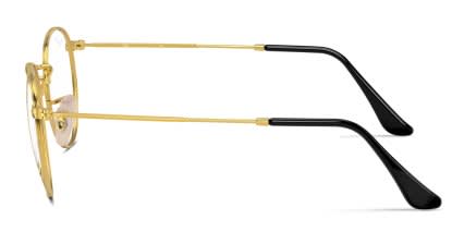 Ray-Ban RX3447V Round Metal Black, Gold glasses - Black / Gold - Side View