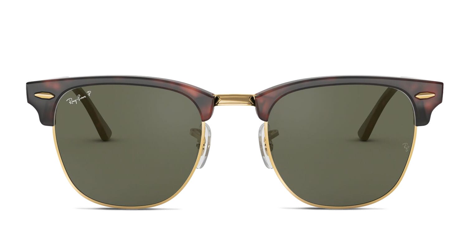 Ray-Ban RB3016F Clubmaster Tortoise, Gold glasses - Tortoise / Gold - Frontal View