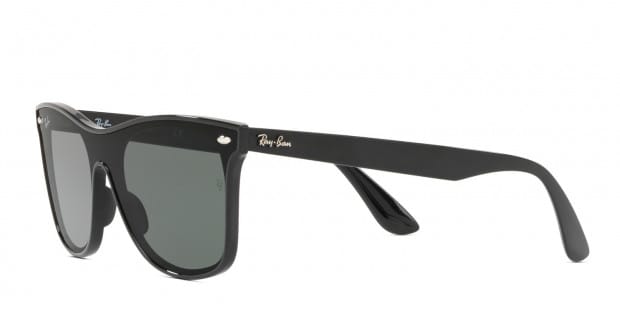 Ray Ban Blaze Wayfarer Sunglasses RB4440N 601 71 Black Frame Green Classic Lenses 41mm