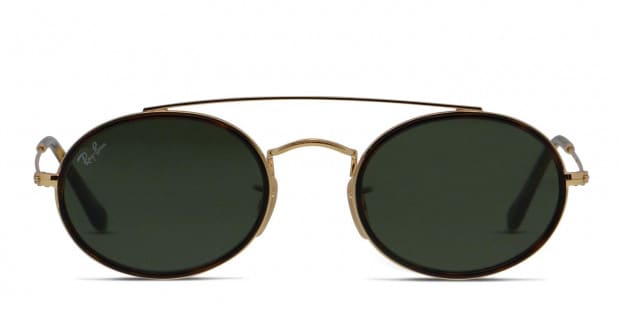 The Ray Ban 3847N is an oval sunglasses frame with striking features. A double rim frame with a double bridge polished arms and adjustable silicone