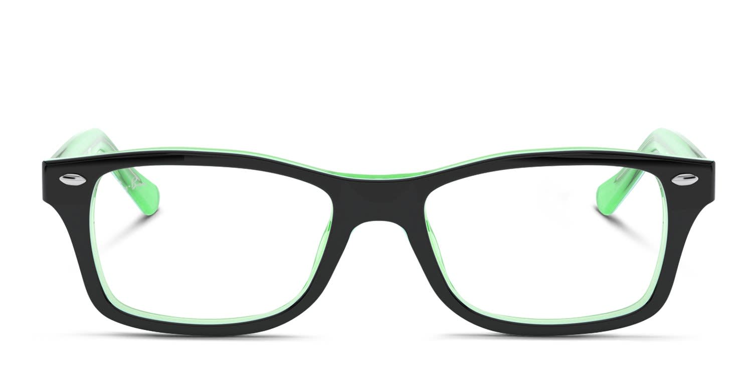 Ray-Ban RY1531 Kids Black, Green glasses - Black / Green - Frontal View