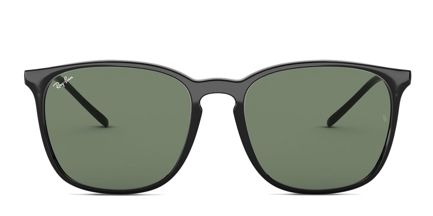 Ray-Ban RB4387F Black , Green glasses - Black / Green - Frontal View