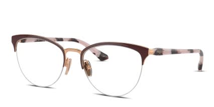 Vogue VO4304 Red, Pink, Gold glasses - Red / Rose Gold - Angle View