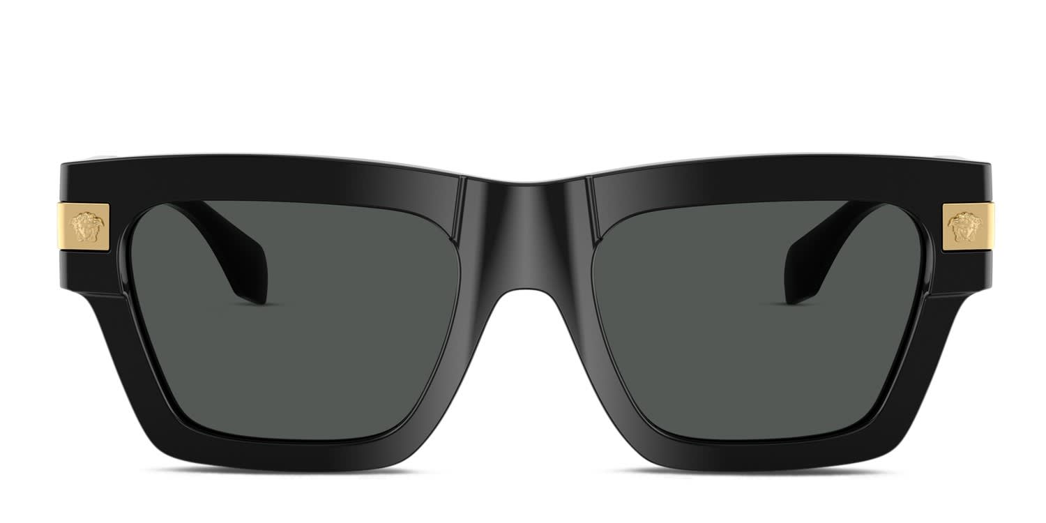 Versace VE4464 Black glasses - Black / Gray - Frontal View