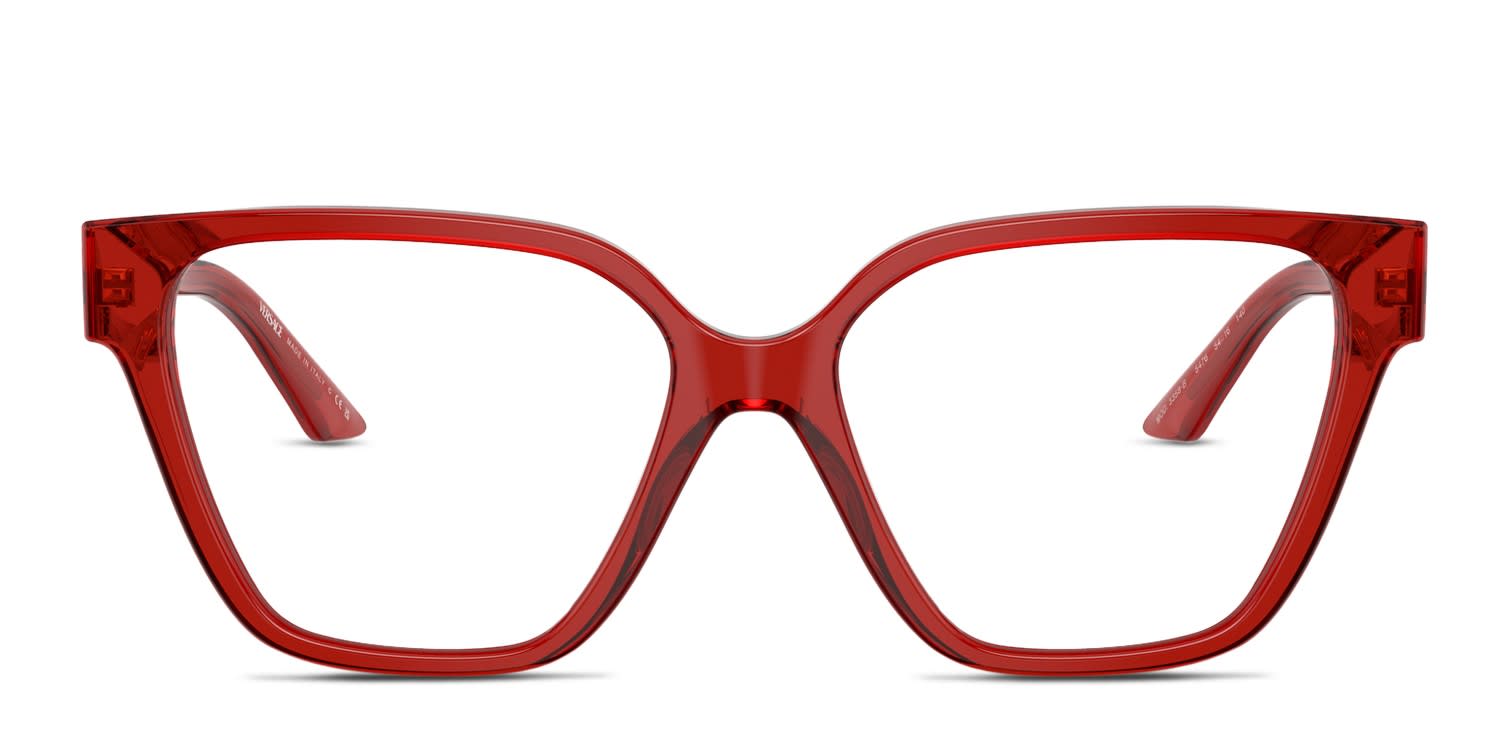 Versace VE3358B Clear, Red glasses - Clear / Red - Frontal View