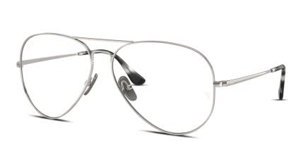 Ray-Ban RX8789 Aviator Titanium Silver glasses - Silver - Angle View