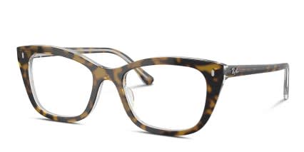 Ray-Ban RX5433 Tortoise, Clear glasses - Tortoise / Clear - Angle View